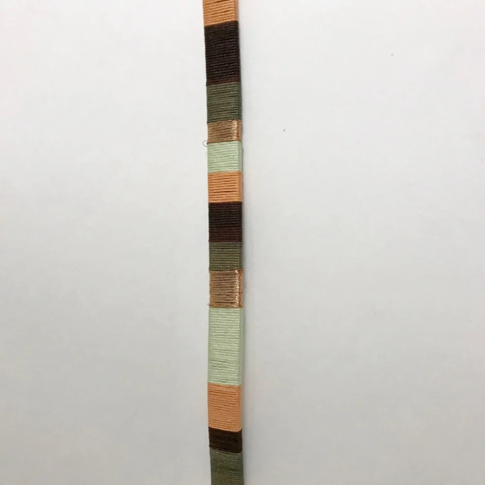 J Crew Leather Size L Ribbon Woven Wrapped Color Blocked Belt Colorful Preppy - Picture 2 of 4
